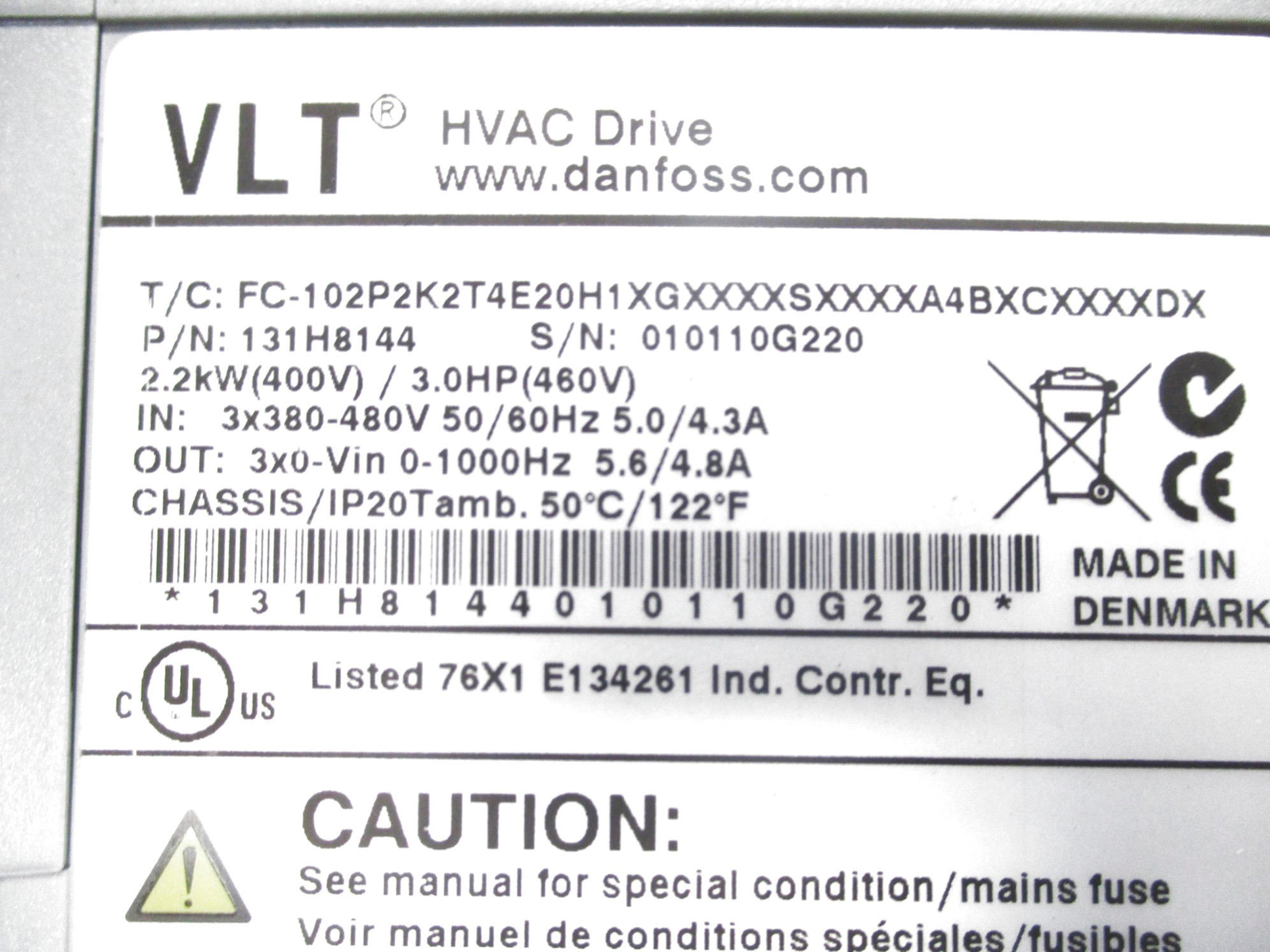 DANFOSS FC-102P2K2T4E20H1XGX NSMP