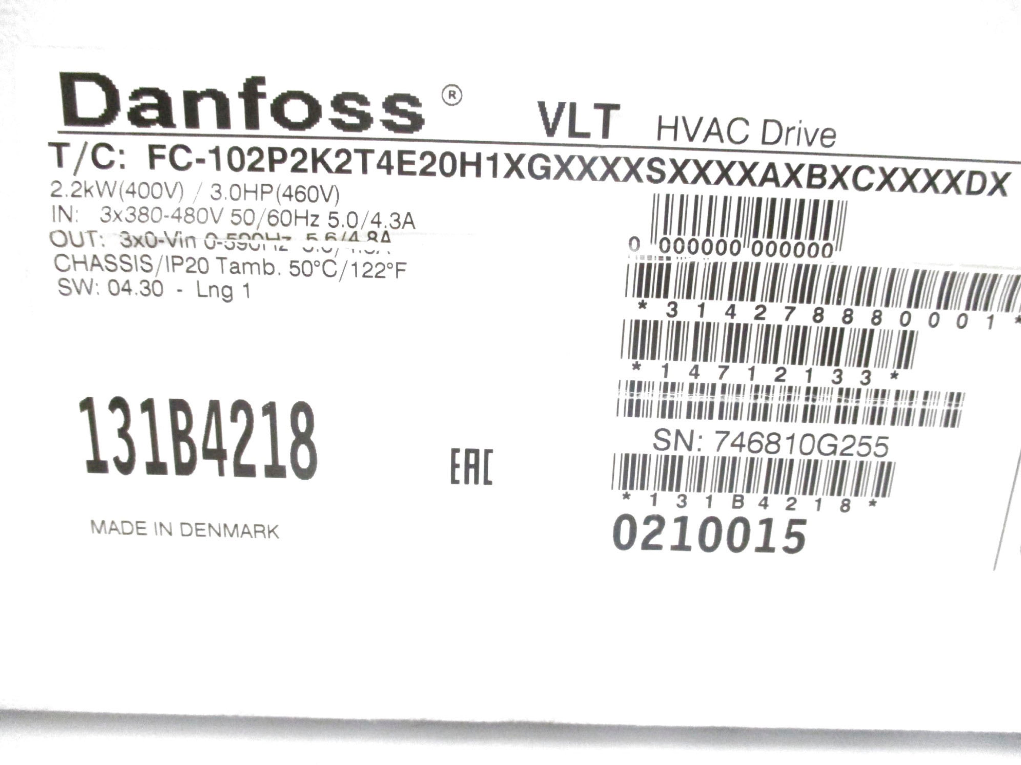 DANFOSS FC-102P2K2T4E20H1XGX NSMP