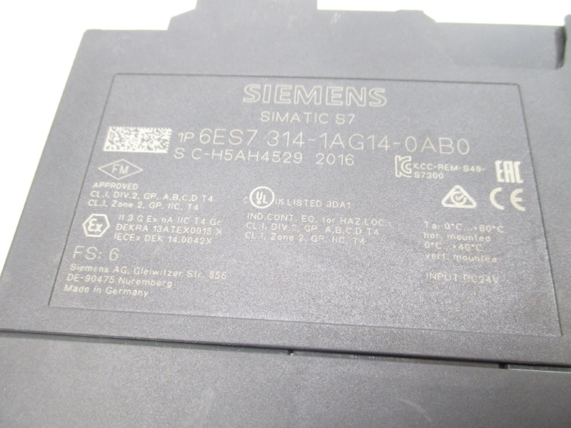 SIEMENS 6ES7314-1AG14-0AB0 24V UNMP