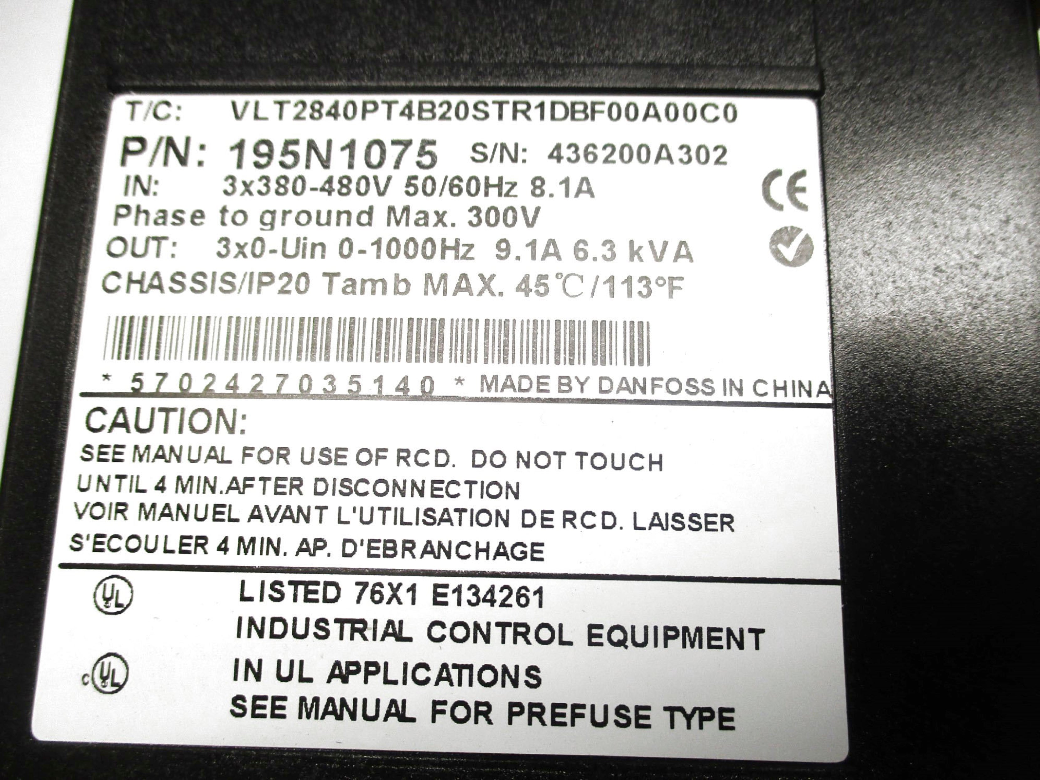 DANFOSS 195N1075 NSMP