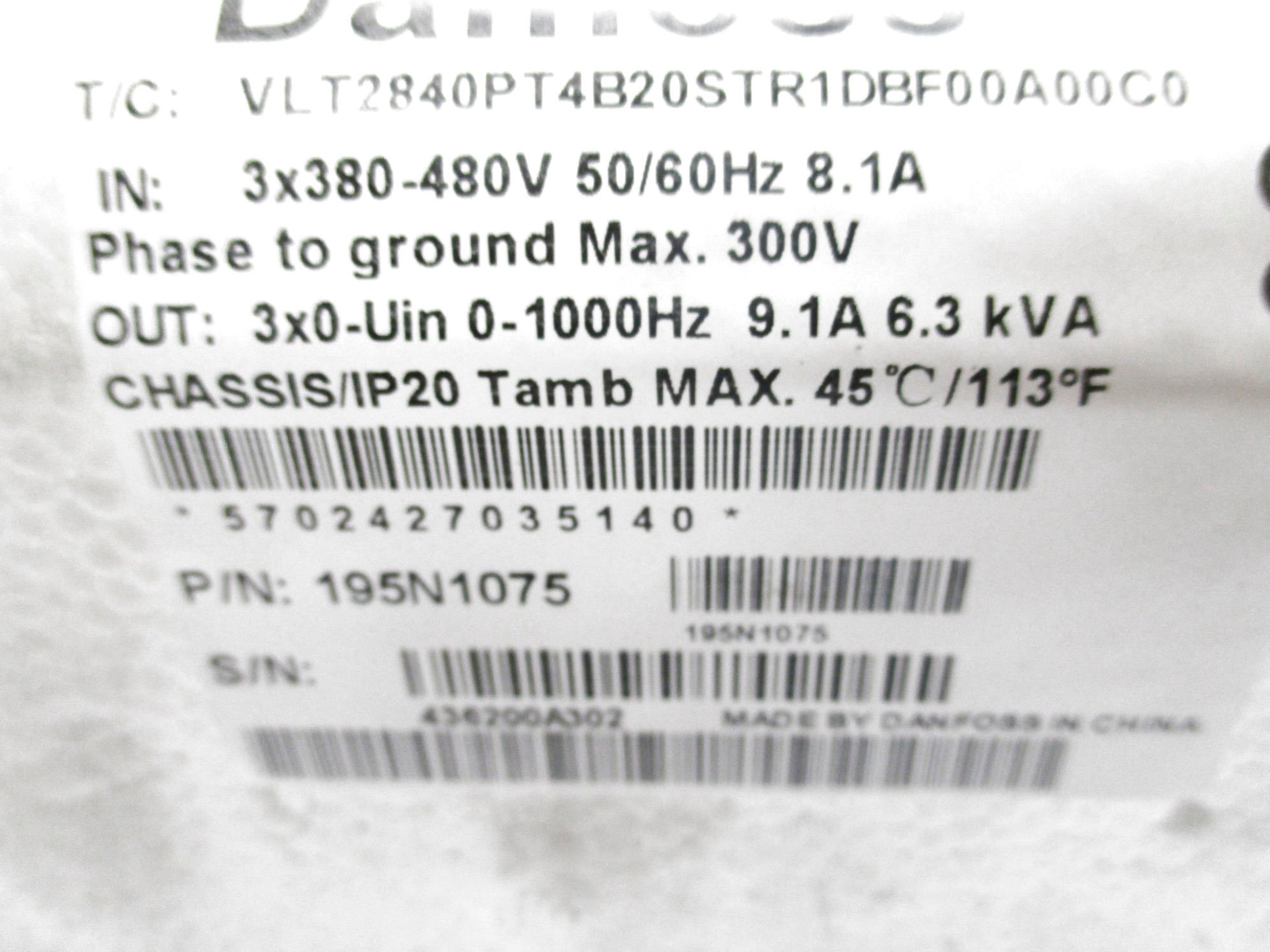 DANFOSS 195N1075 NSMP
