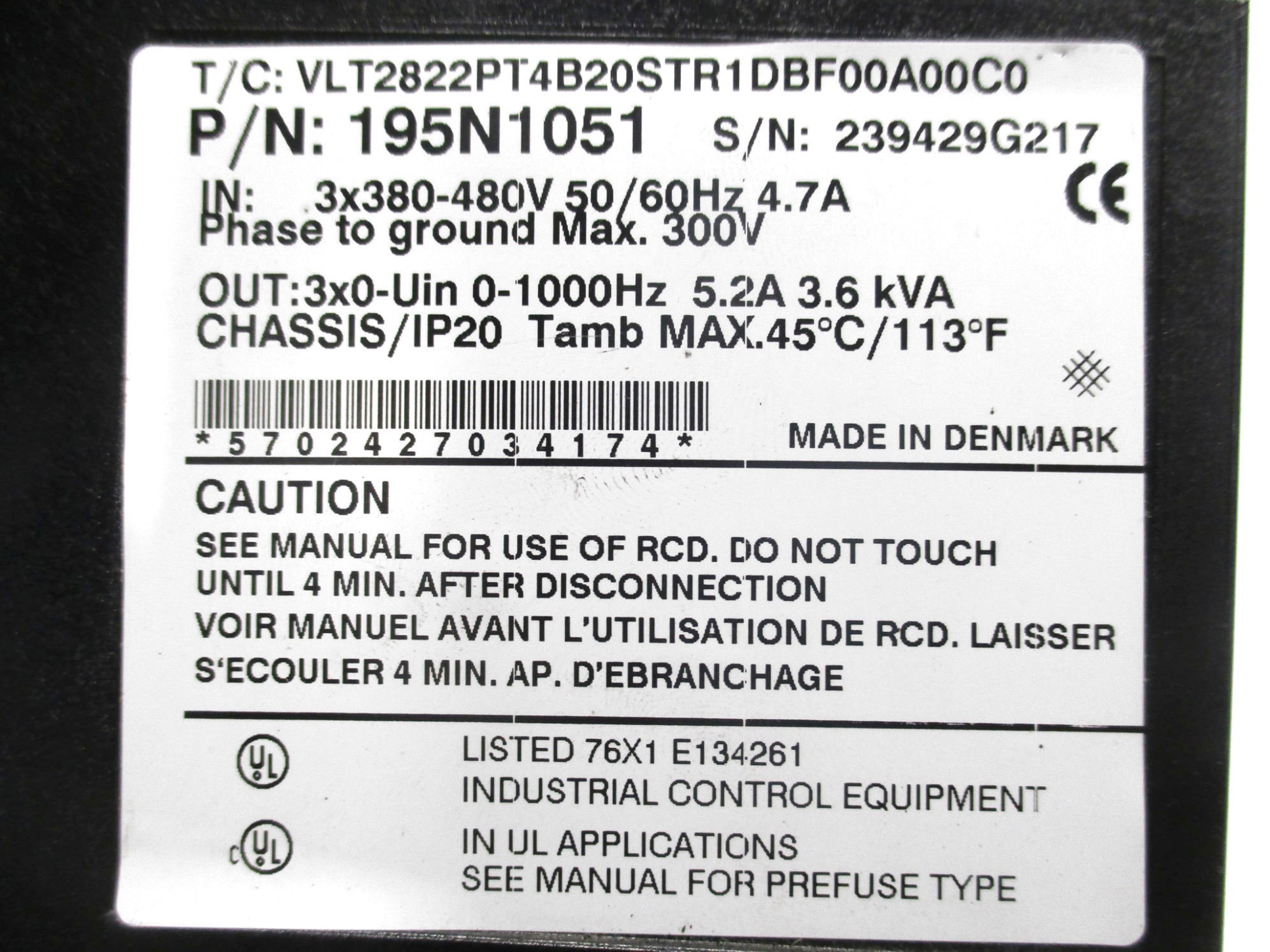 DANFOSS 195N1051 UNMP