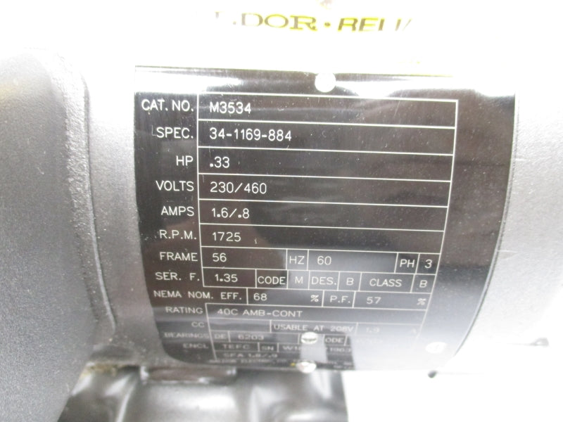 BALDOR M3534 SER. F 230/460V 1.6/.8A NSNP