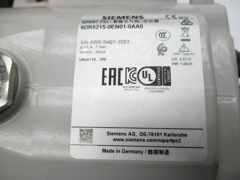 EL-O-MATIC SIEMENS 6DR5215-0EN01-0AA0 F0040U 18-30V 150PSI 3/4" NSNP