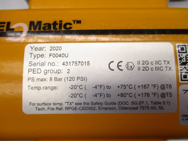 EL-O-MATIC SIEMENS 6DR5215-0EN01-0AA0 F0040U 18-30V 150PSI 3/4" NSNP