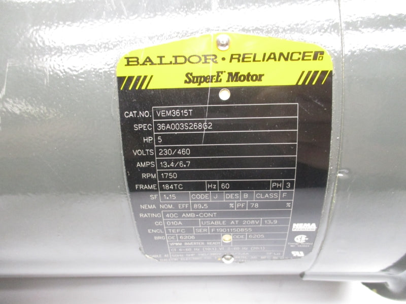BALDOR VEM3615T 230/460V 13.4/6.7A NSNP