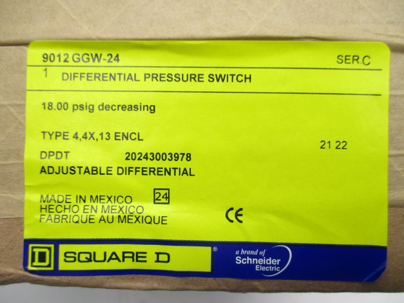 SQUARE D 9012GGW-24 SER. C 18PSI NSFS