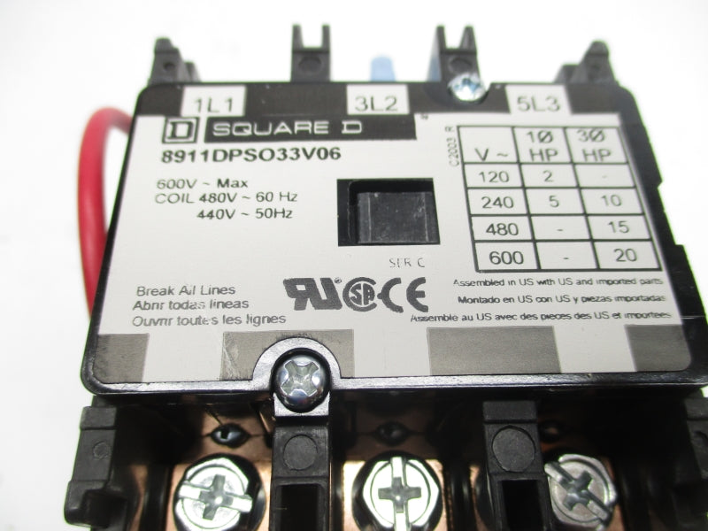 SQUARE D 8911DPSO33V06 SER. C 440-480V NSMP