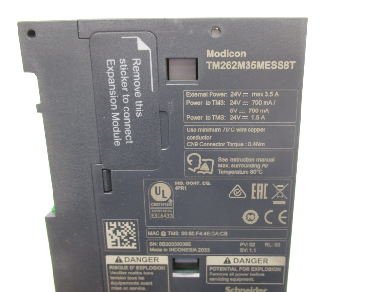 SCHNEIDER ELECTRIC TM262M35MESS8T 24V 3.5A NSMP