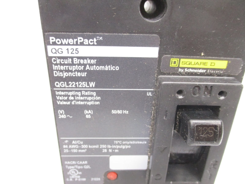SQUARE D QGL22125LW 240V 125A NSMP