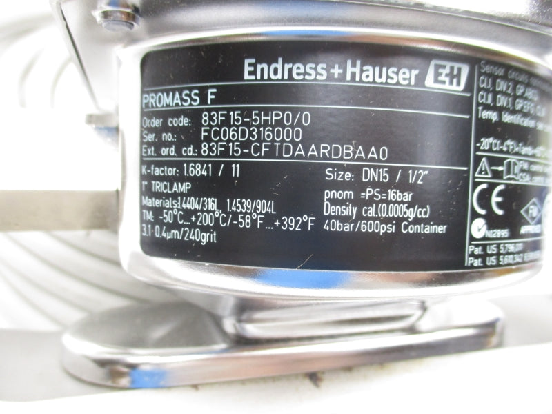 ENDRESS+HAUSER 83F15-CFTDAARDBAA0 85-260VAC 600PSI NSMP