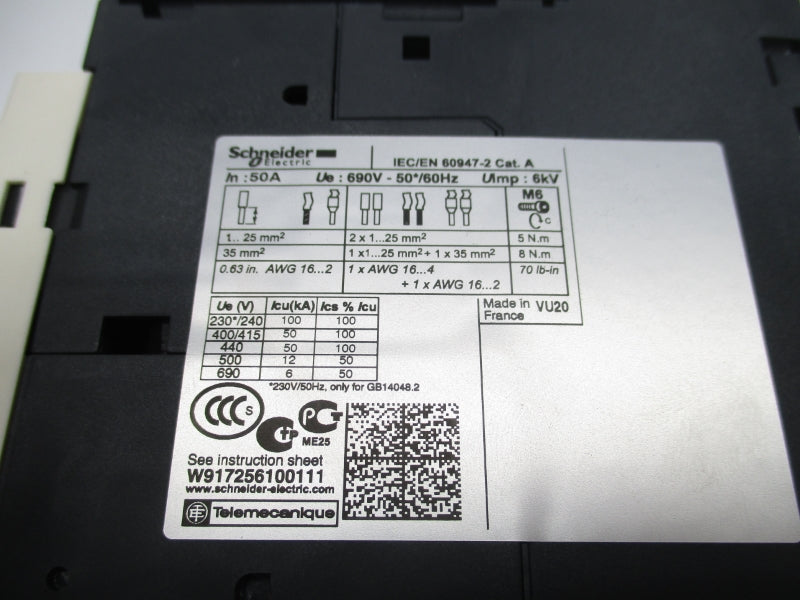 SCHNEIDER ELECTRIC GV3L50 690V 50A NSMP