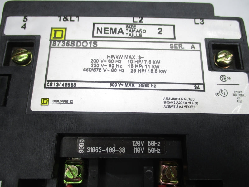 SQUARE D 8736SDO1V02S SER. A 110-120V NSNP
