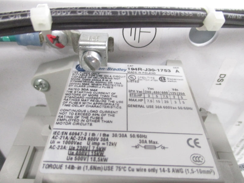 ALLEN BRADLEY 23B-D6P0DF0ENN-P6 480V 7.5A (AS IS) UNMP