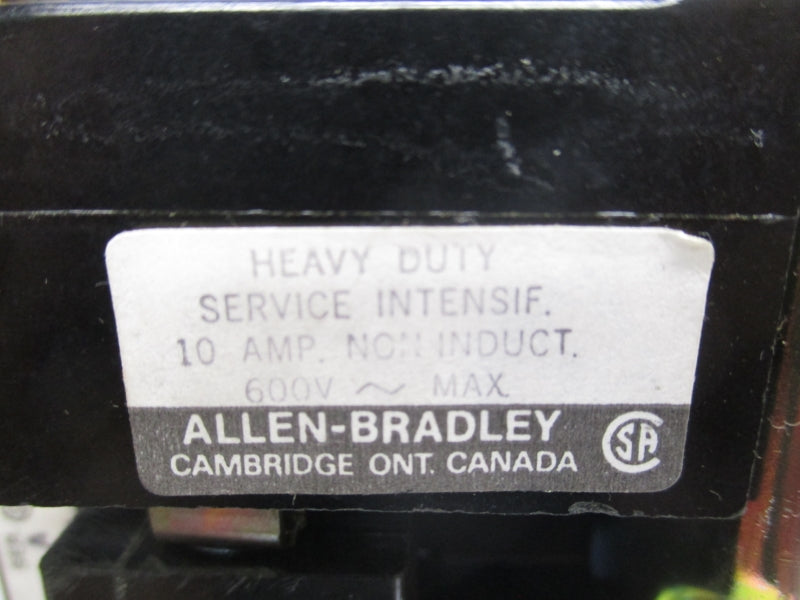 ALLEN BRADLEY 700-BR400 SER. A 120V 10A UNMP