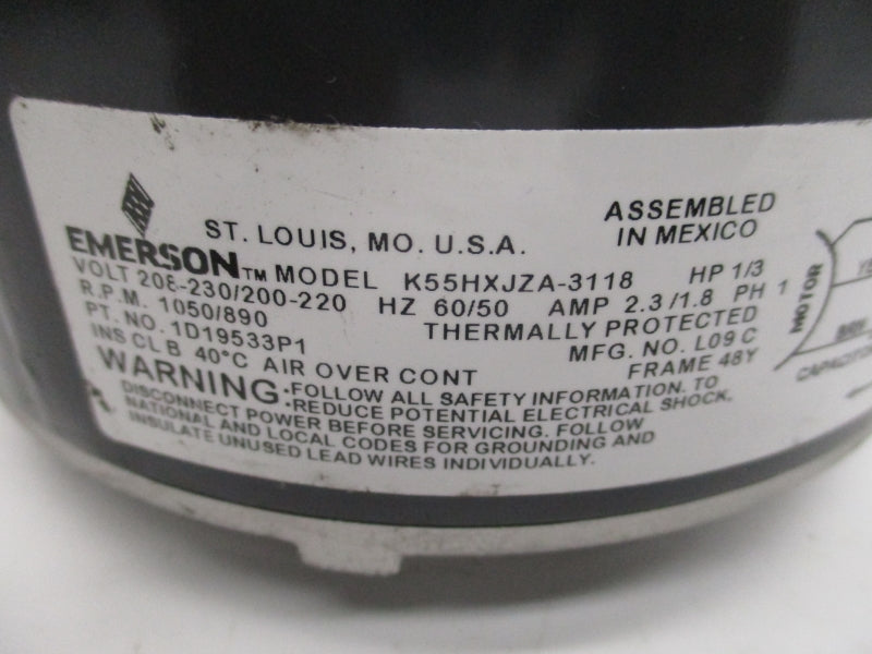 EMERSON K55HXJZA-3118 208-230/200-220V 2.3/1.8A NSNP