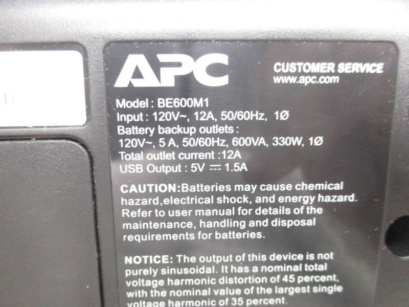 APC BE600M1 120V 12A NSNP