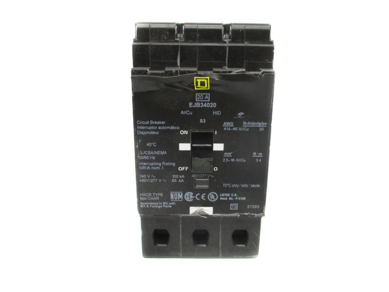 SQUARE D EJB34020 277V 20A NSNP
