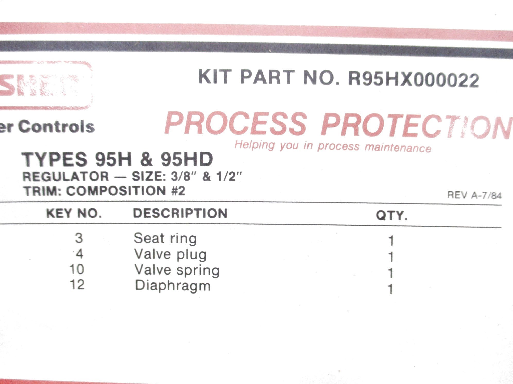 FISHER R95HX000022 NSMP