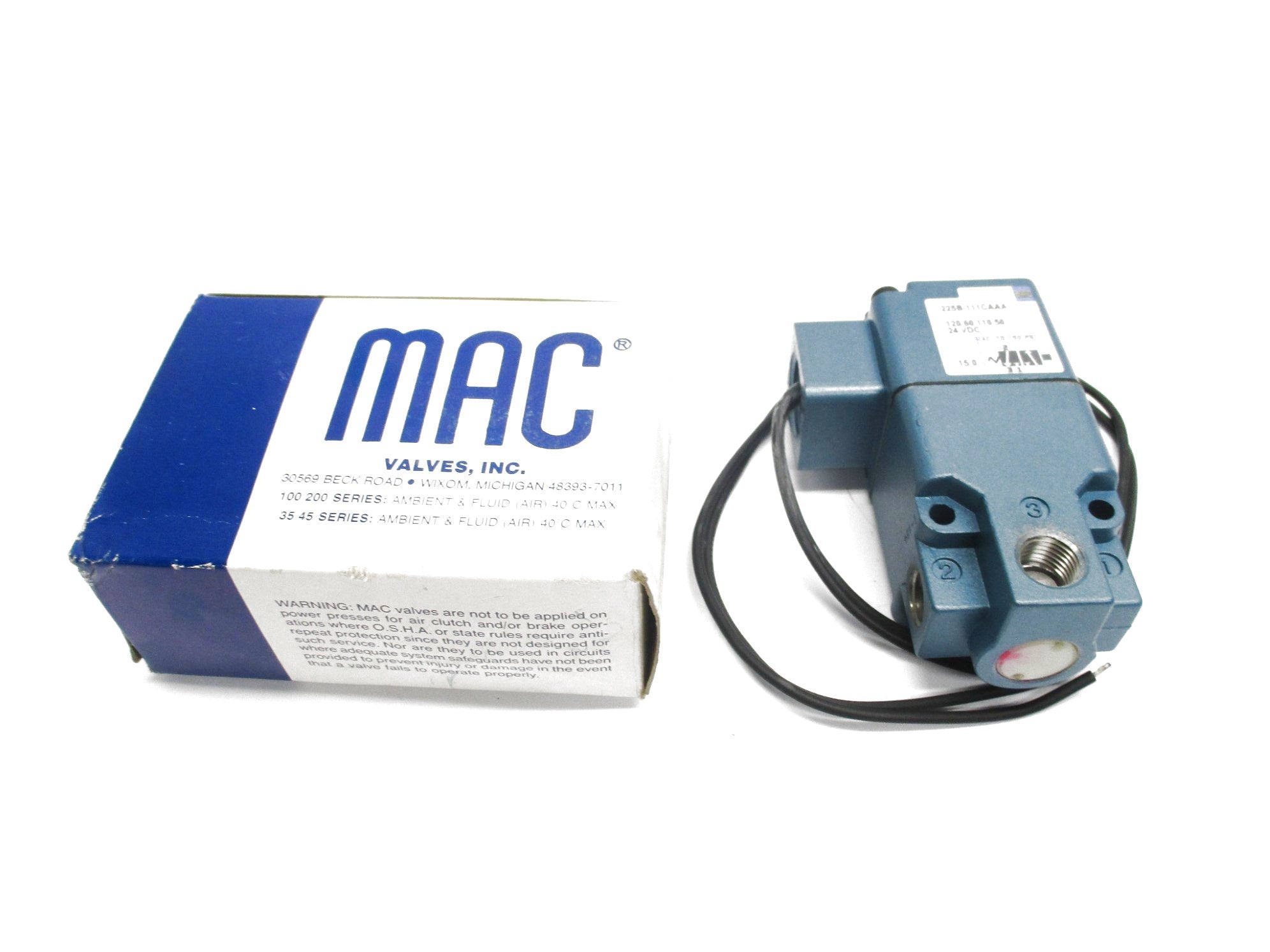 MAC 225B-111CA 110/120VAC 150PSI NSMP