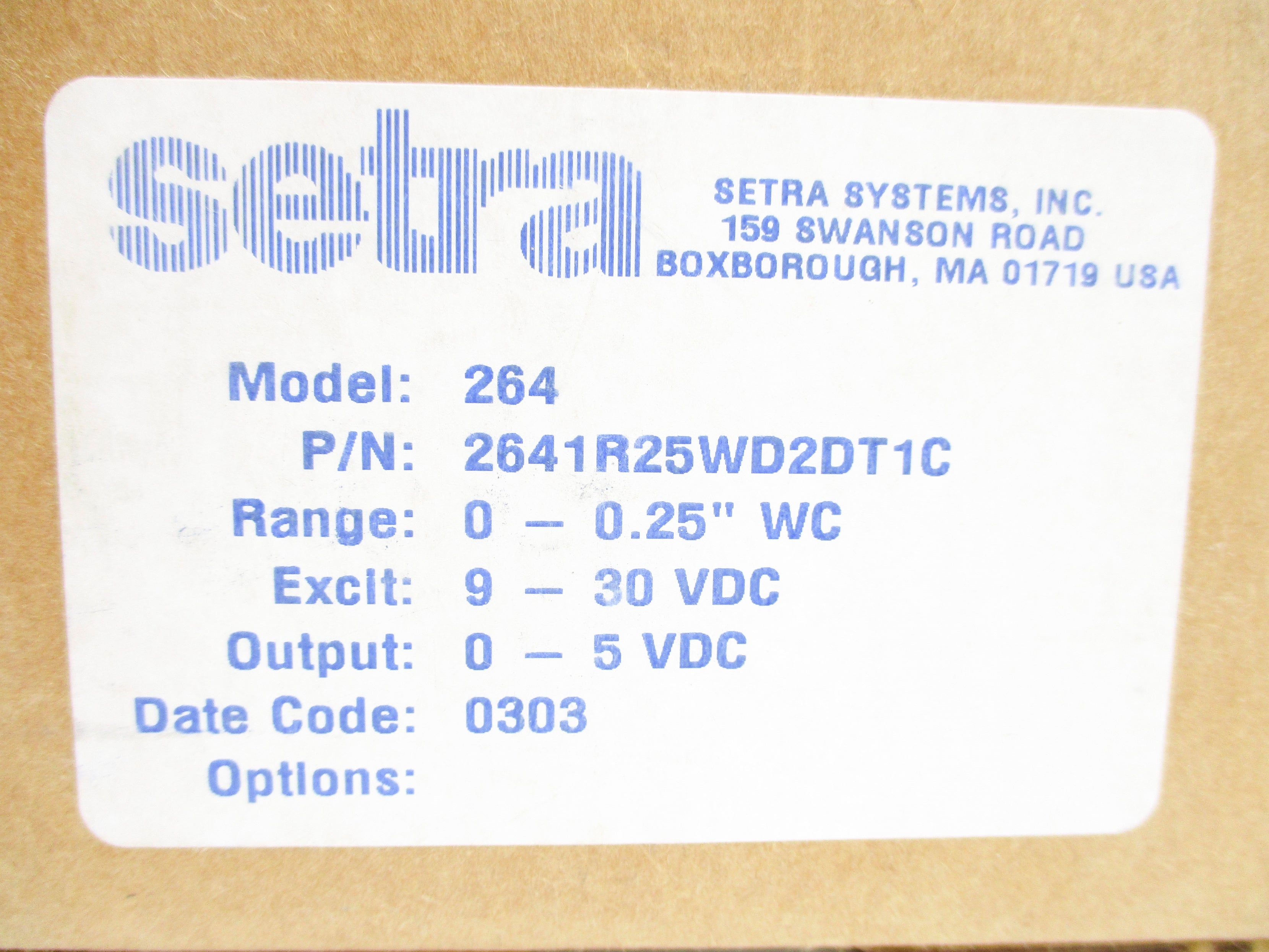 SETRA 2641R25WD2DT1C 0-0.25 NSMP