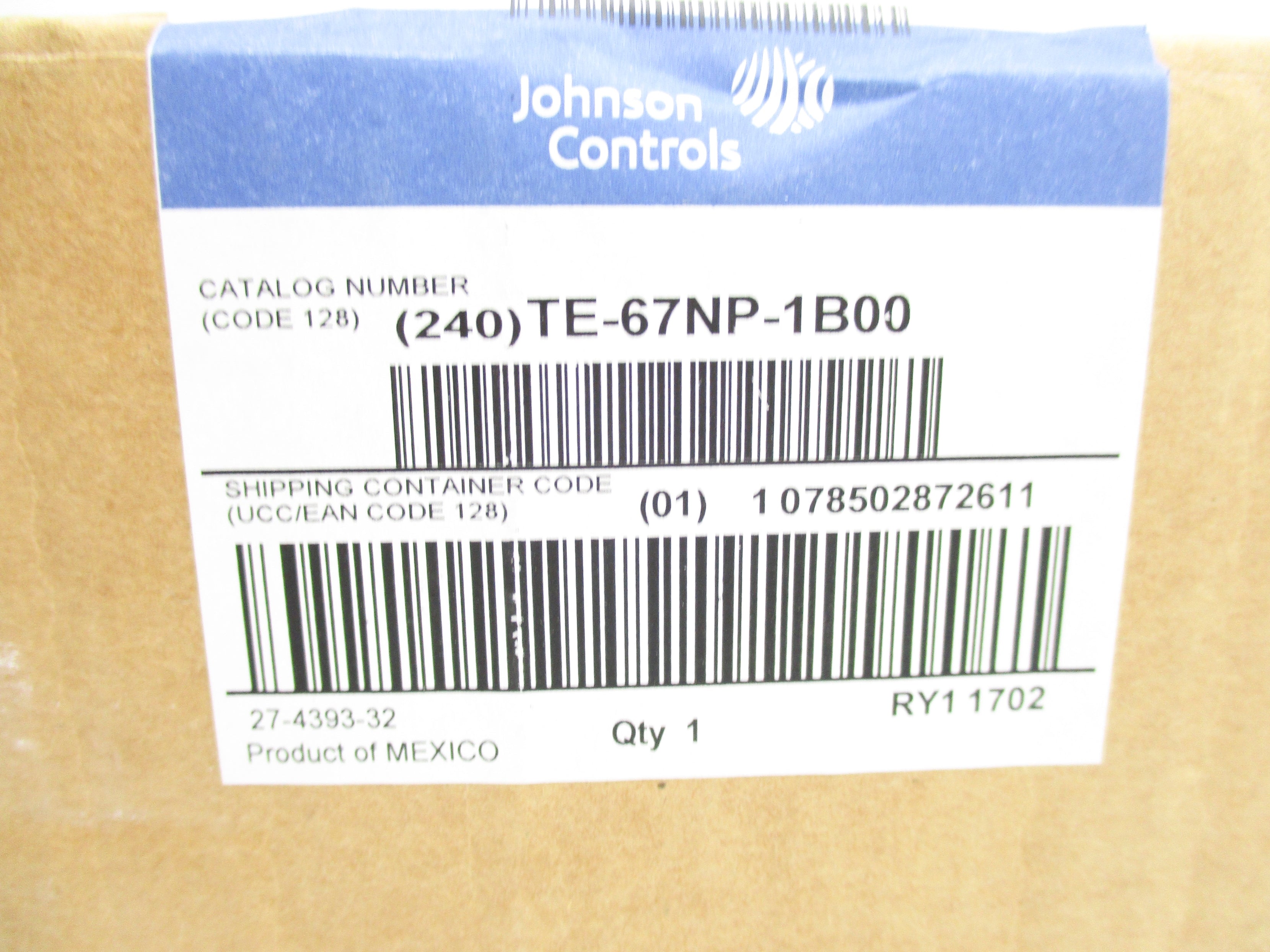 JOHNSON CONTROLS TE-67NP-1B00 NSFS