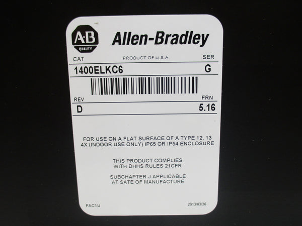 ALLEN BRADLEY 1400ELKC6 SER. G F/W 5.16 NSNP