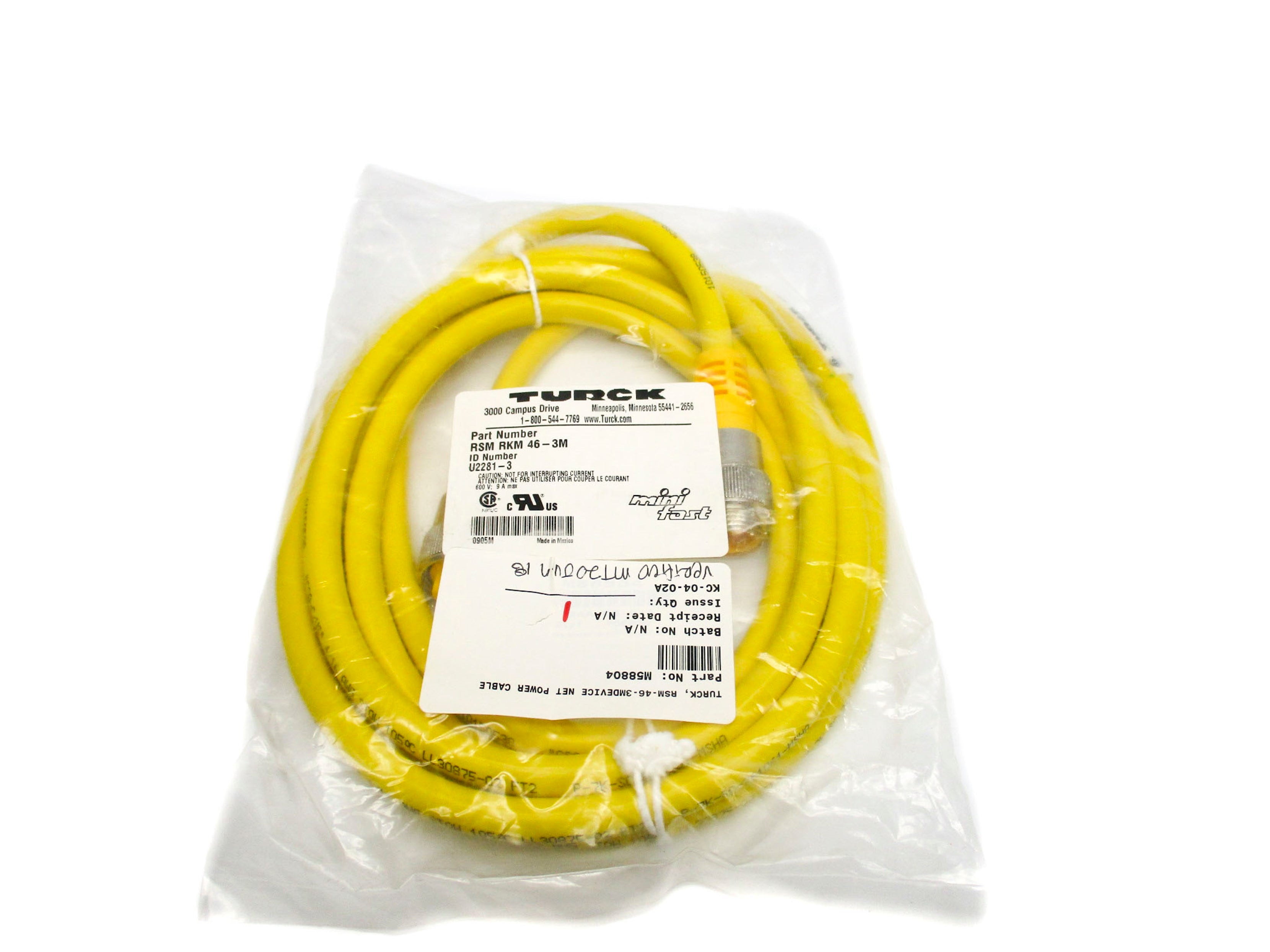 TURCK RSMRKM46-3M U2281-3 600V 9A NSMP