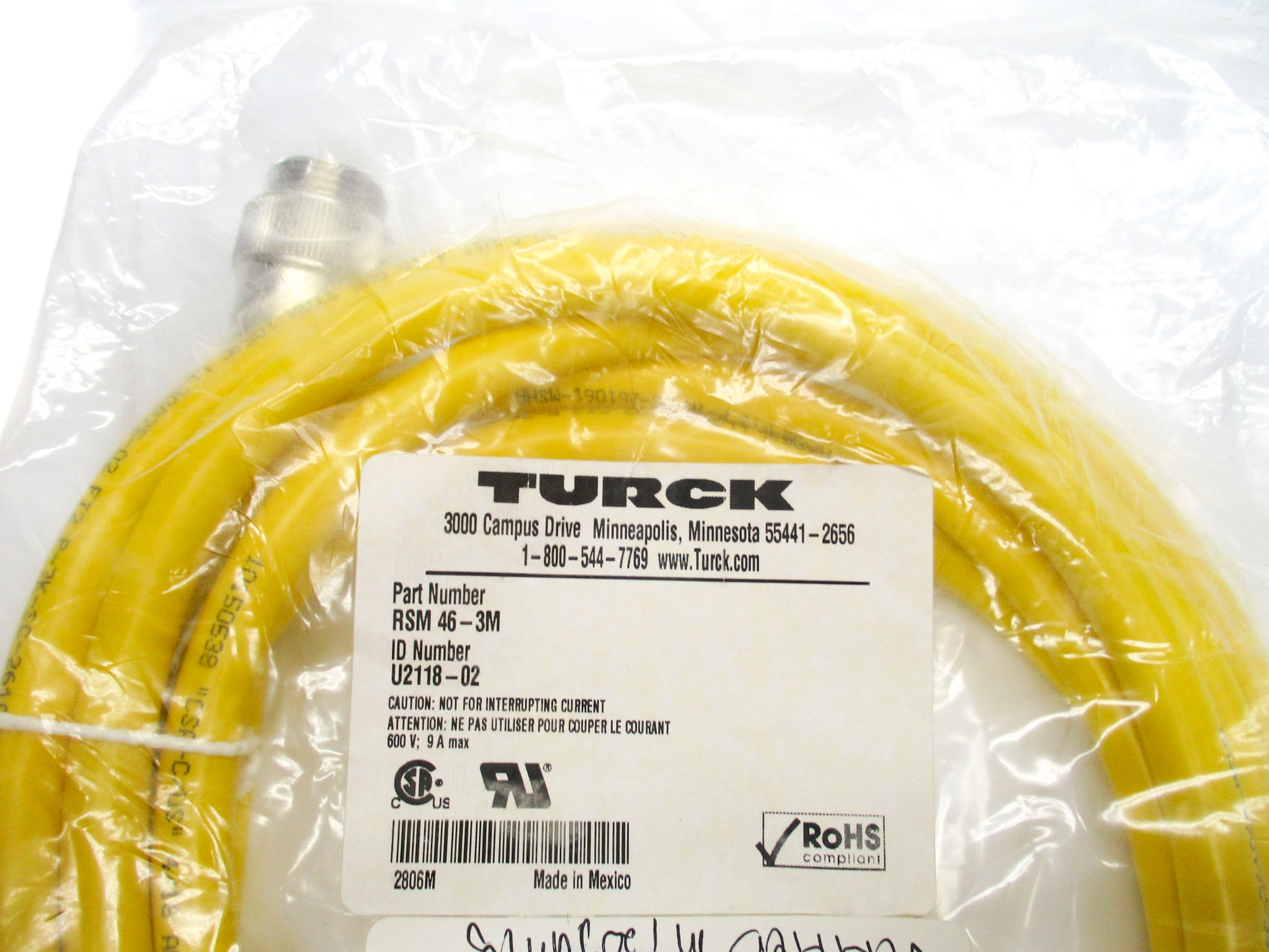 TURCK RSM46-3M U2118-02 600V 9A NSMP