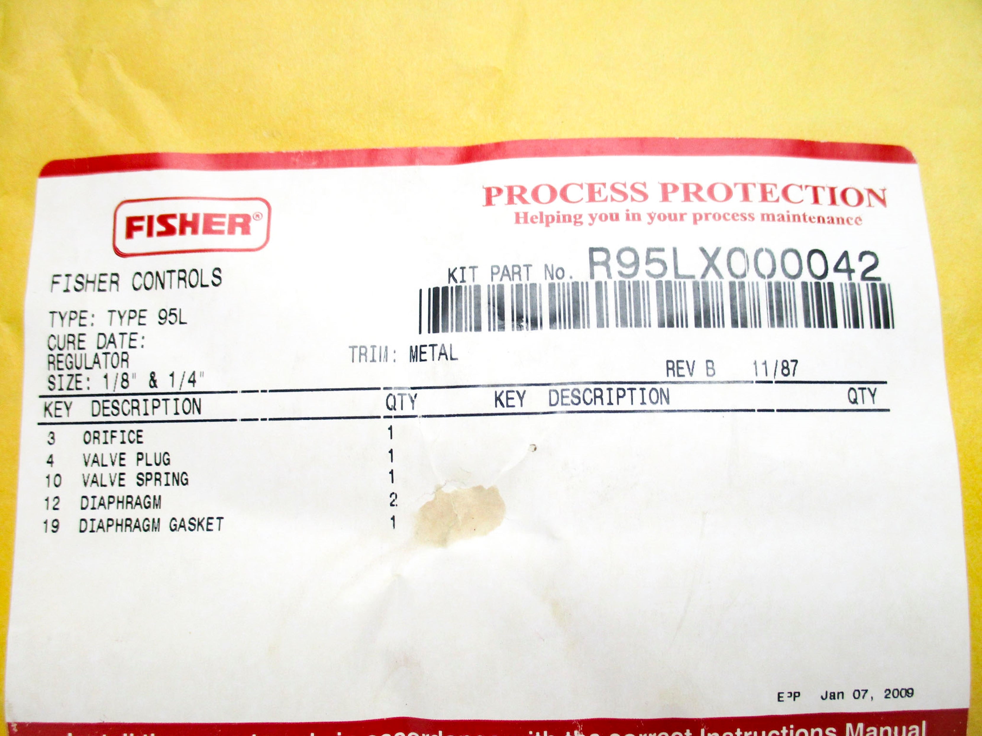 FISHER R95LX000042 NSMP