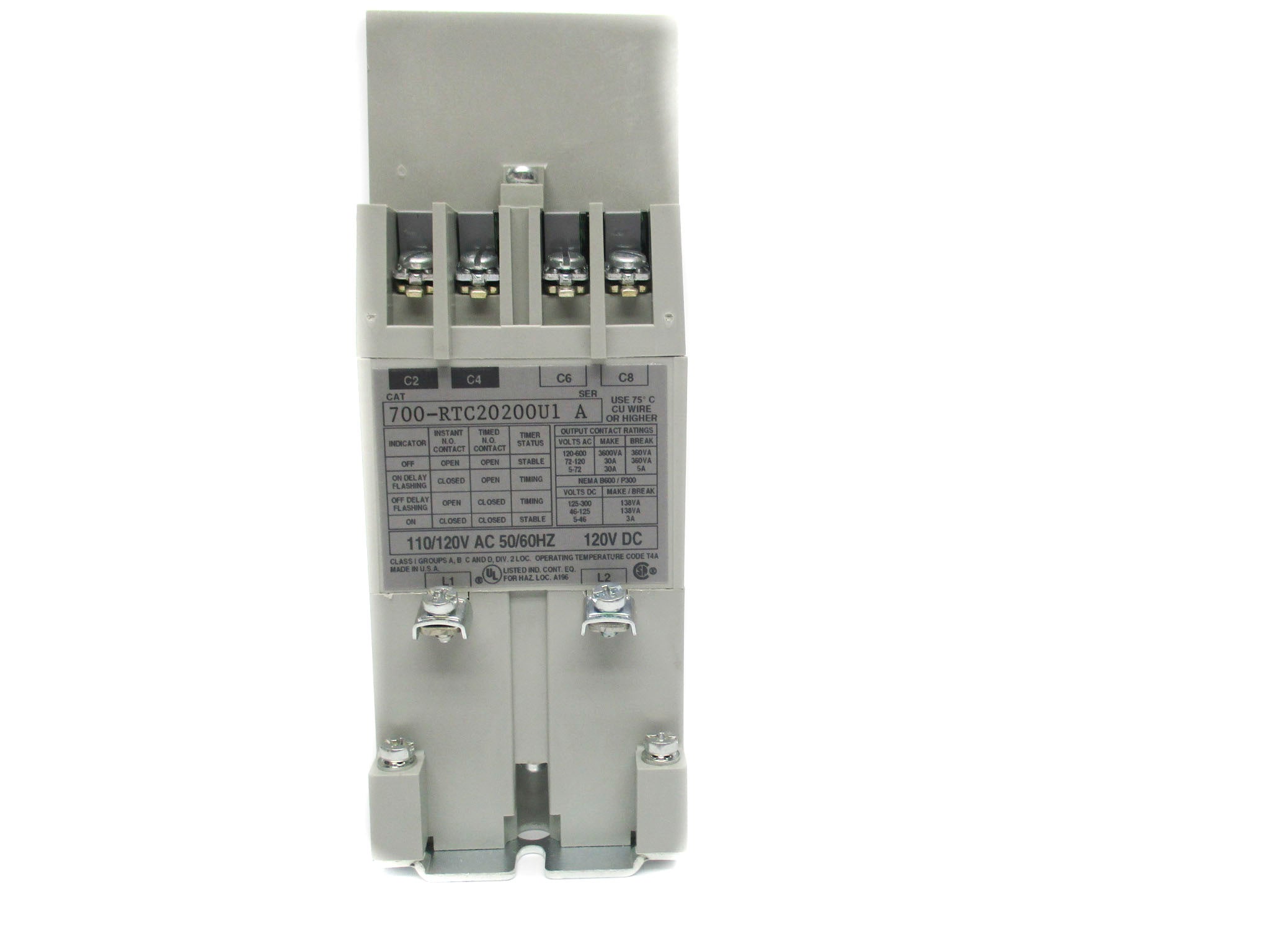 INDUSTRIAL SPARE PART 700-RTC20200U1 SER. A 120VAC (BR/WH) NSMP