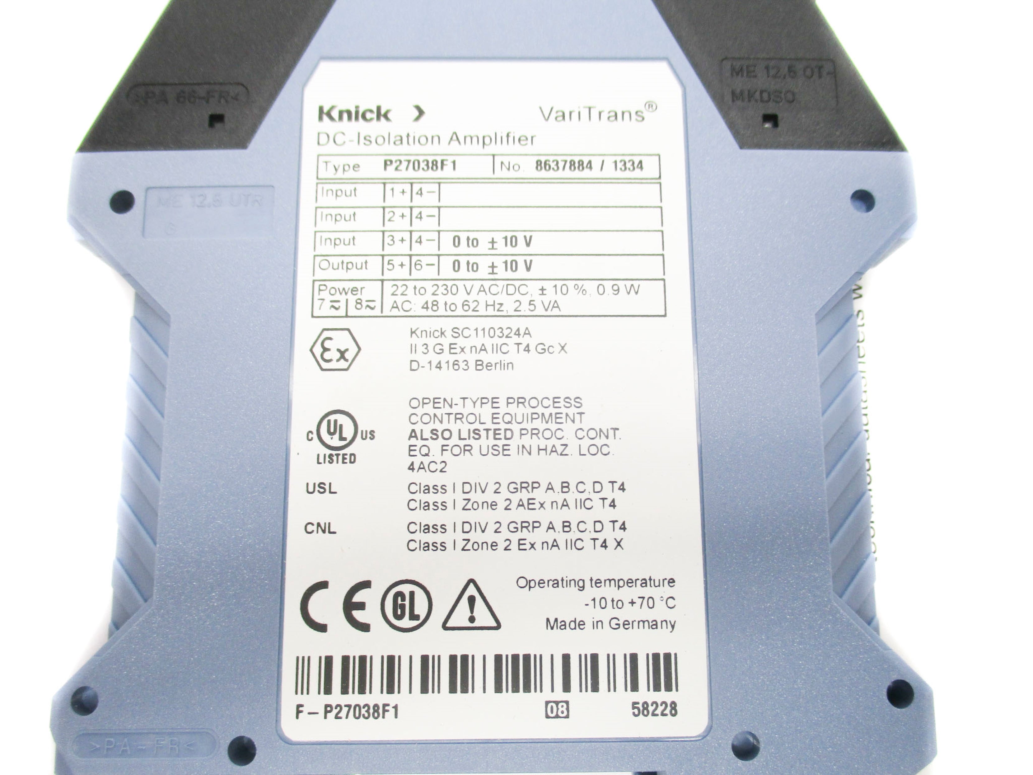 KNICK P27038F1 10V NSMP
