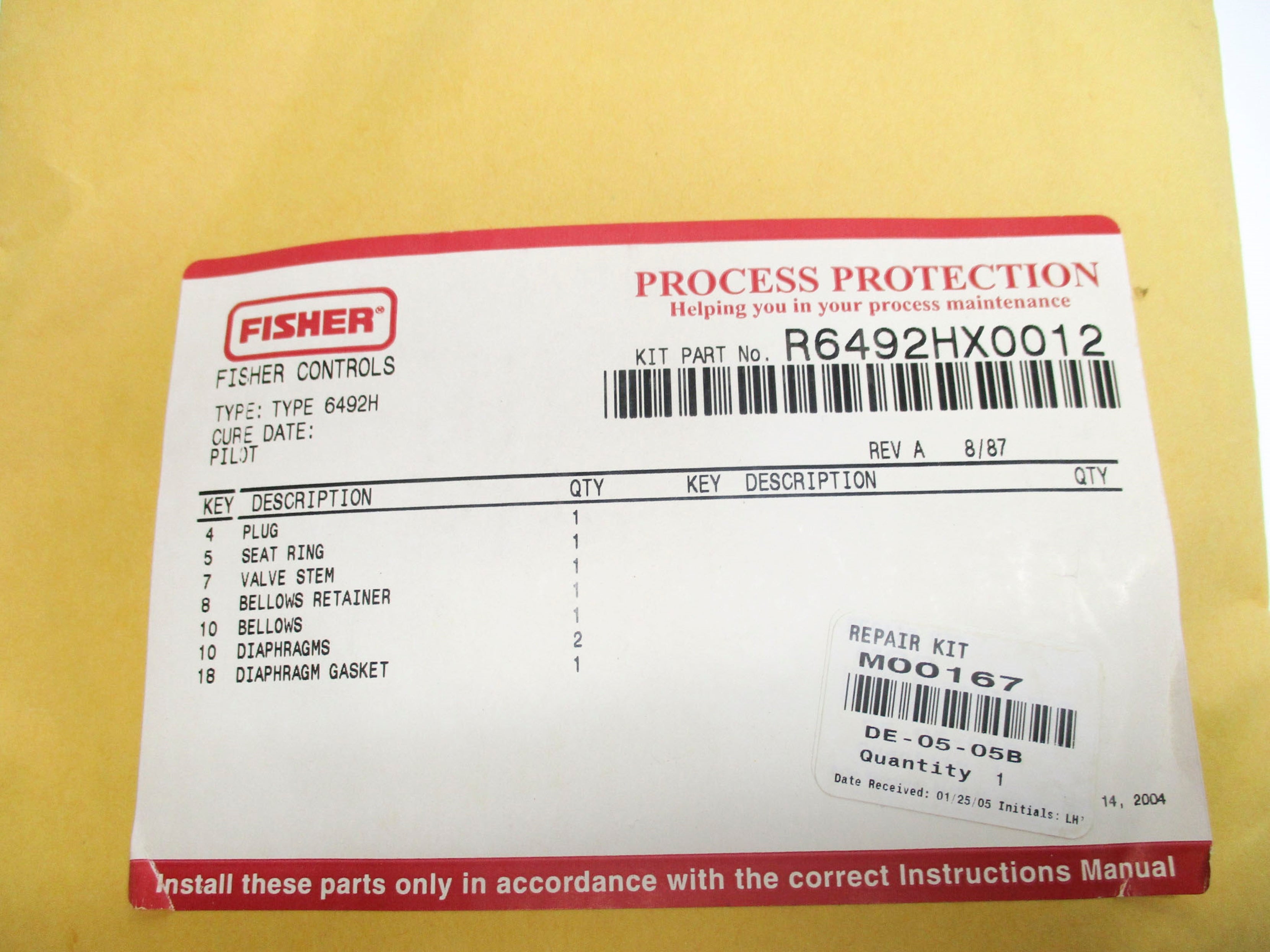 FISHER R6492HX0012 NSMP