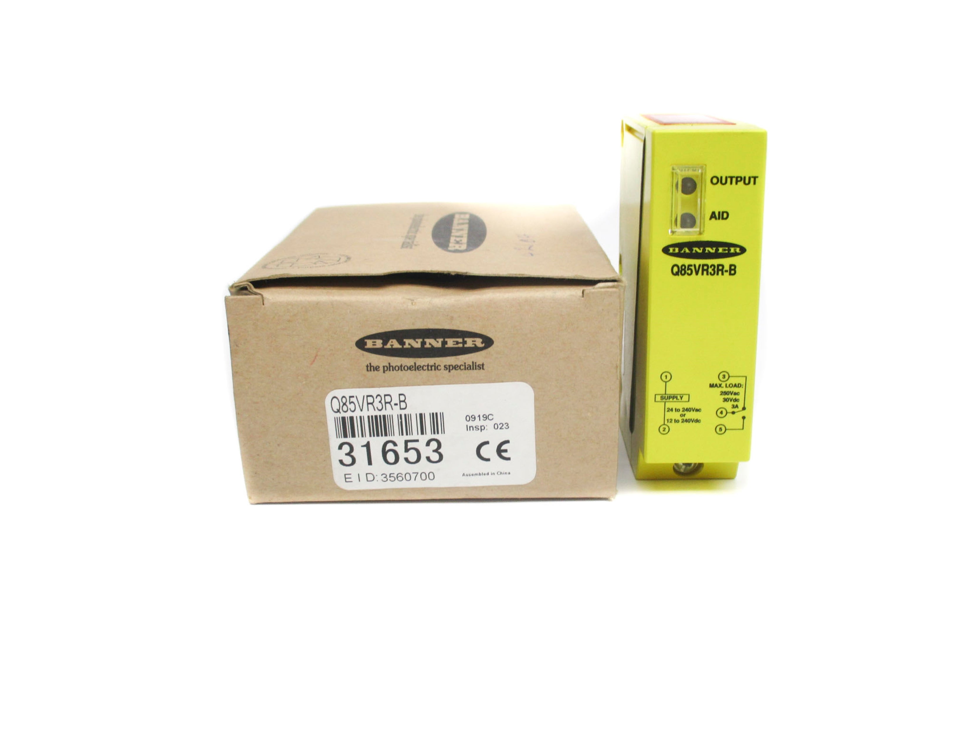 BANNER ENGINEERING Q85VR3R-B 31653 250VAC 3A NSMP