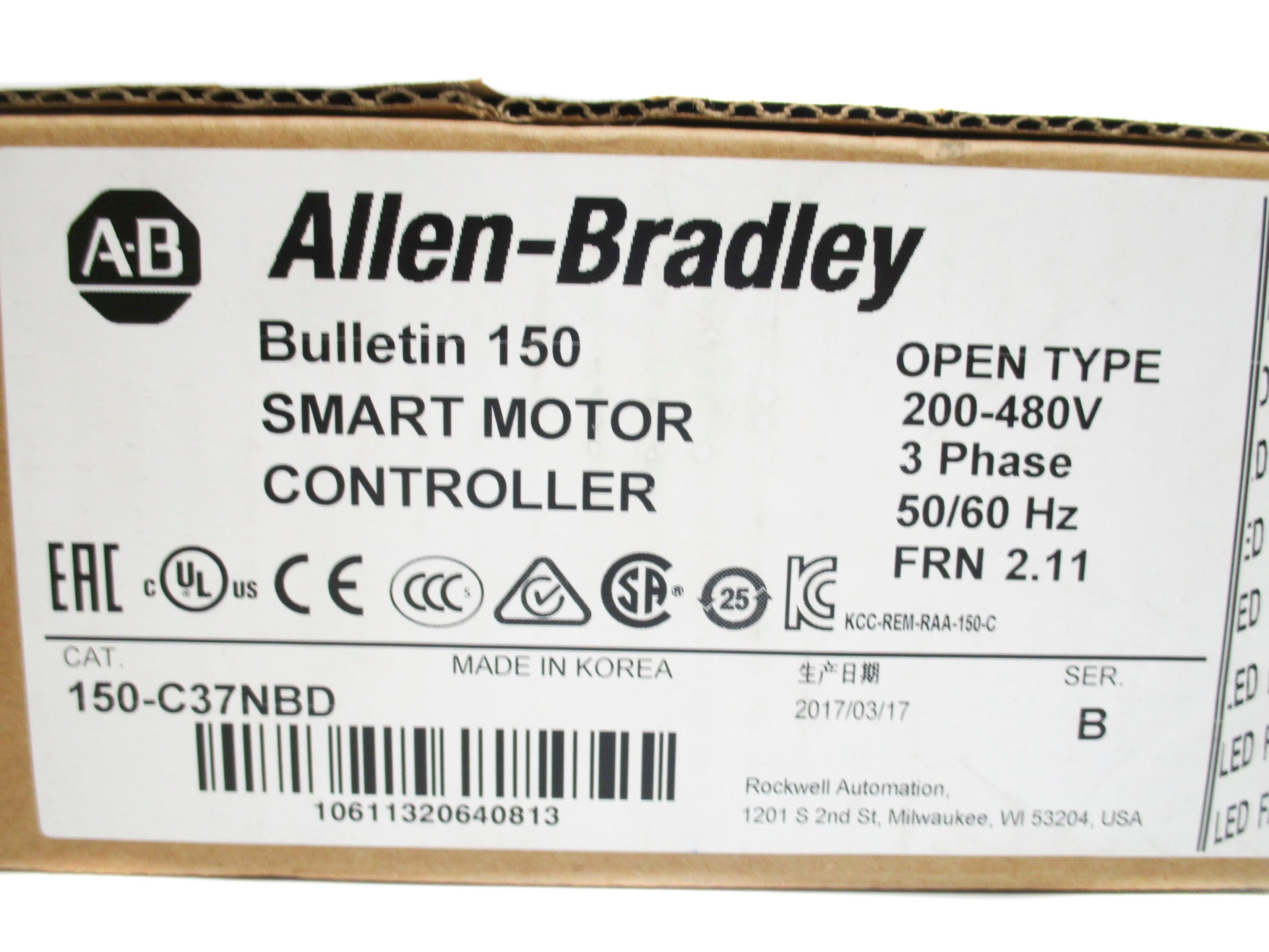 ALLEN BRADLEY 150-C37NBD SER. B F/W 2.11 200-480V (WH) NSMP