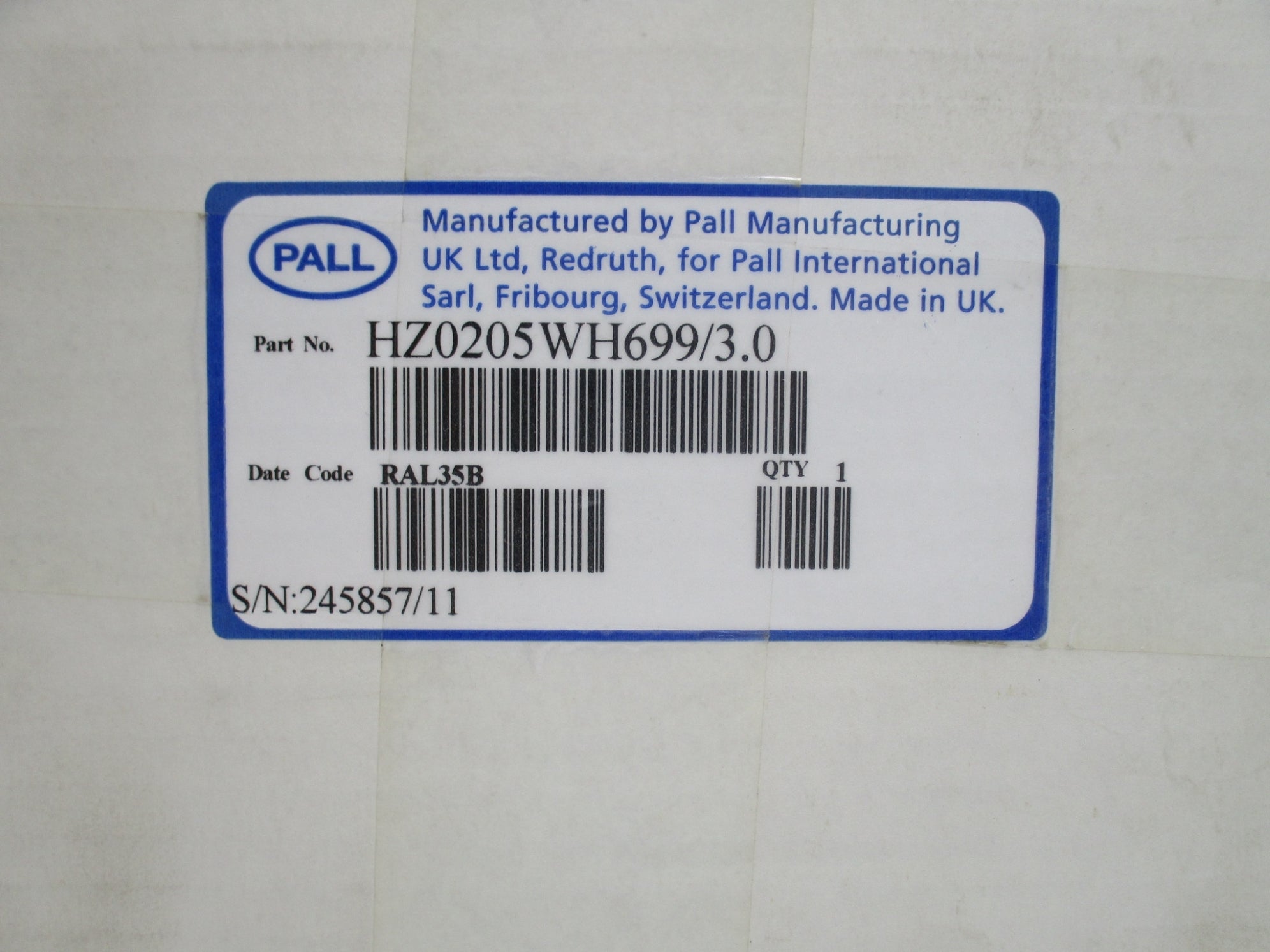 PALL HZ0205WH699/3.0 NSMP