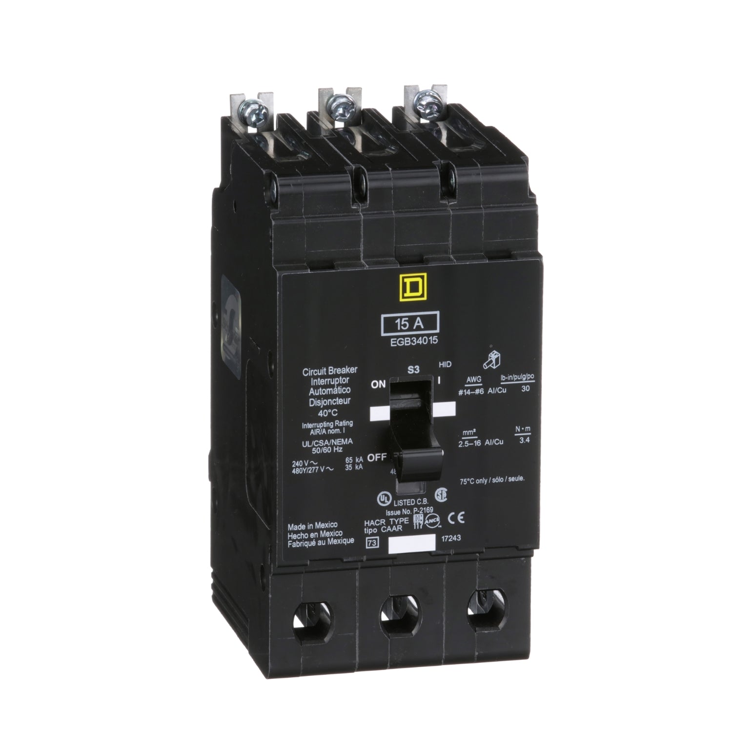 SQUARE D EGB34015 277VAC 15A NSNP
