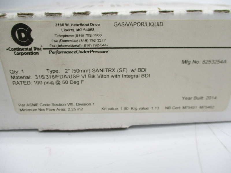 CONTINENTAL 8253254A 100PSI 2" NSMP