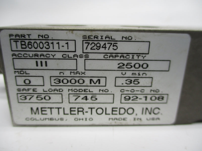 METTLER TOLEDO TB600311-1 UNMP