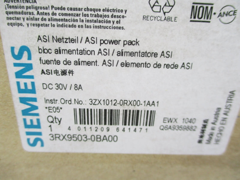 SIEMENS 3RX9503-0BA00 30VDC 8A NSFS