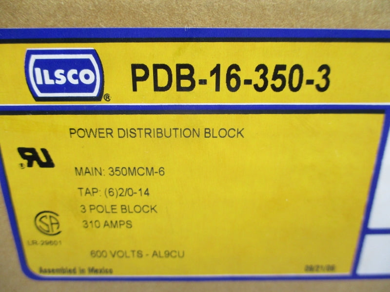 ILSCO PDB-16-350-3 600V 310A NSMP