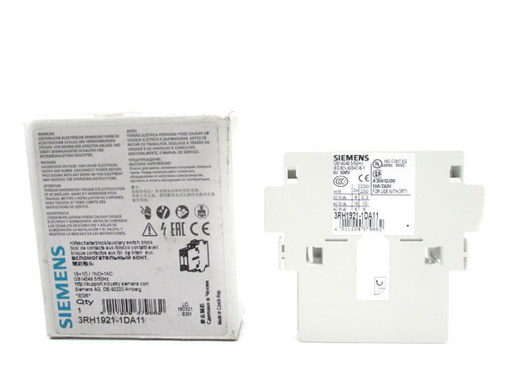 SIEMENS 3RH1921-1DA11 240V 10A NSMP