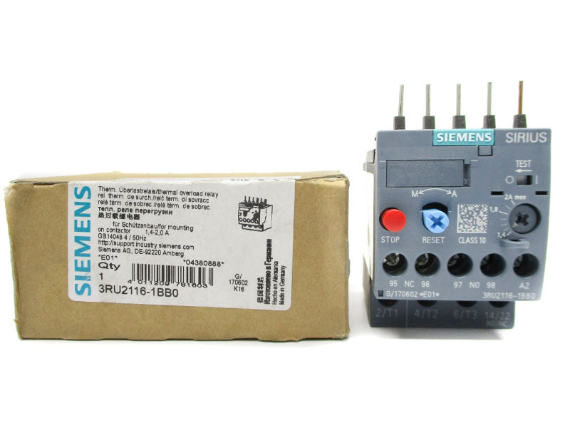 SIEMENS 3RU2116-1BB0 690V 1,4-2,0A NSMP