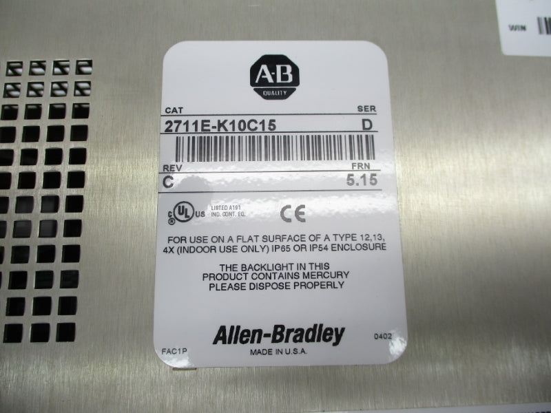 ALLEN BRADLEY 2711E-K10C15 SER. D F/W 5.15 UNMP