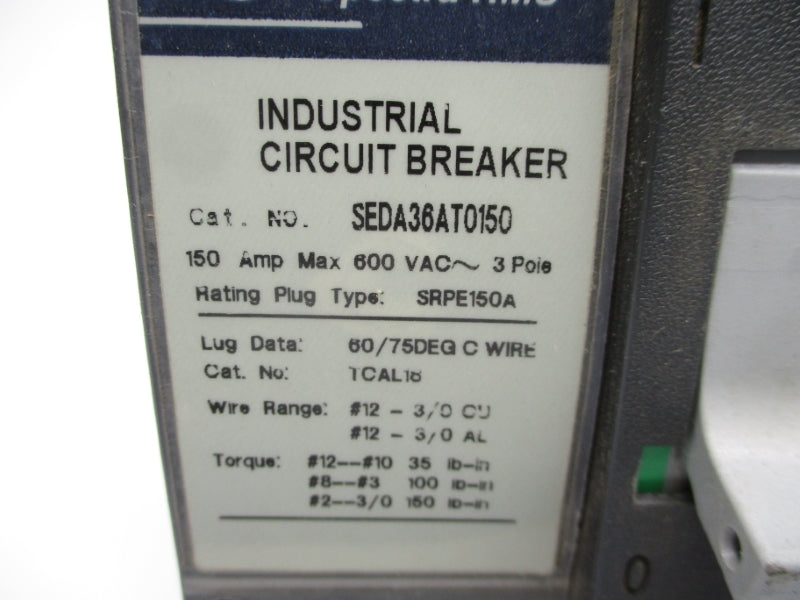 GENERAL ELECTRIC SEDA36AT0150 600VAC 150A NSMP