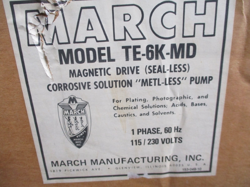 MARCH MANUFACTURING TE-6K-MD 115-230V NSMP