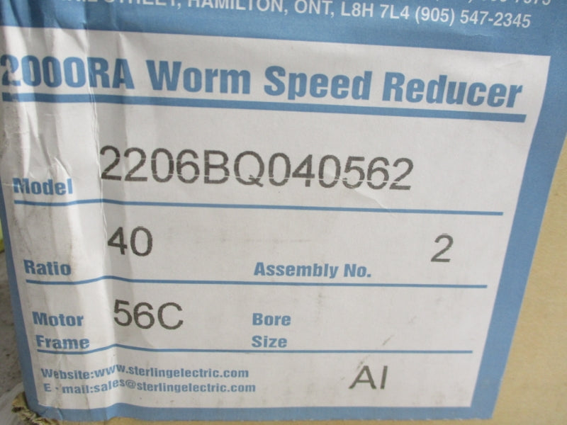STERLING ELECTRIC 2206BQ040562 NSMP