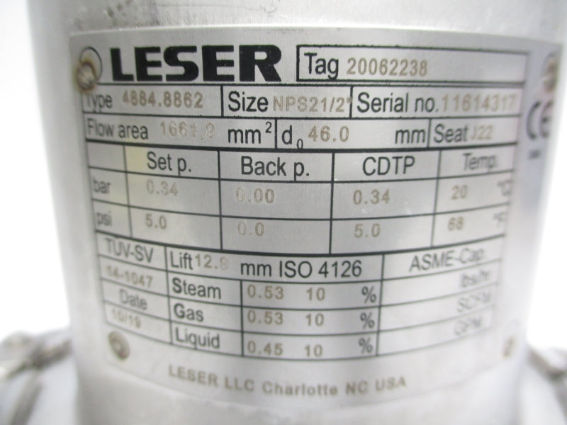 LESER 4884.8862 2 1/2" NSMP