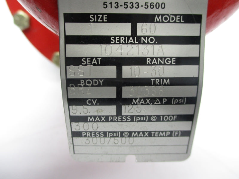 JORDAN VALVE 60 300PSI 1-1/4" NSNP