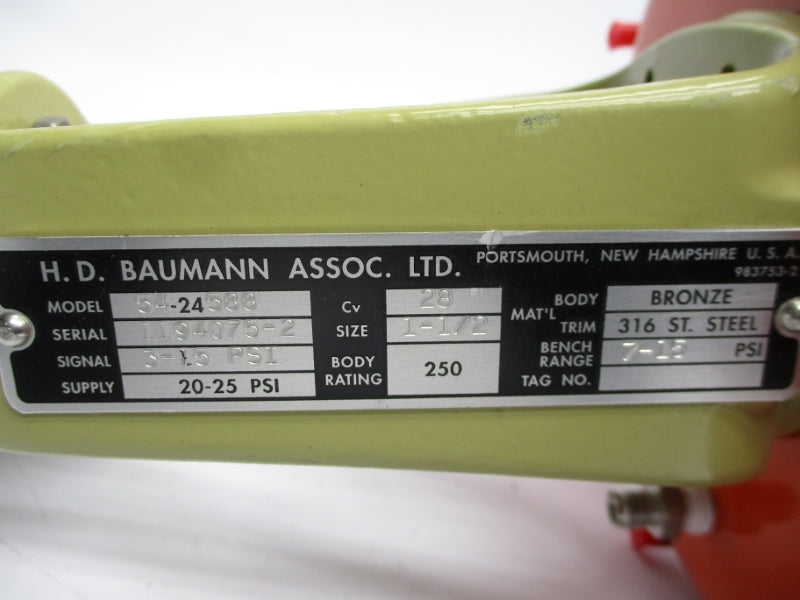 BAUMANN 54-24588 20-25PSI 1 1/2" NSNP